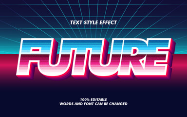 Fototapeta premium Future Retro Gradient Bold Text Style Effect