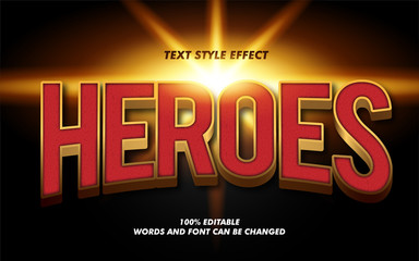 Modern Heroes 3D Bold Text Style Effect © Vectory