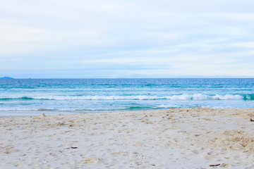 White sand beach and sea