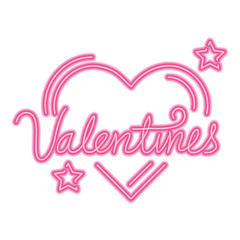 valentines lettering with heart and stars