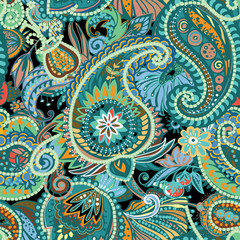 Original traditional oriental vintage paisley pattern in a modern version.