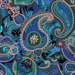 Original traditional oriental vintage paisley pattern in a modern version.