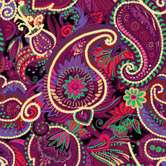 Fototapeta premium Original traditional oriental vintage paisley pattern in a modern version.