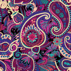 Original traditional oriental vintage paisley pattern in a modern version.