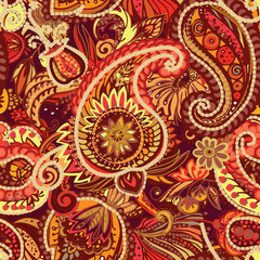 Obraz na płótnie Canvas Original traditional oriental vintage paisley pattern in a modern version.