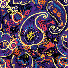 Original traditional oriental vintage paisley pattern in a modern version.