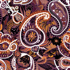 Original traditional oriental vintage paisley pattern in a modern version.