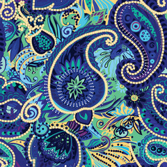Original traditional oriental vintage paisley pattern in a modern version.