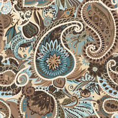 Original traditional oriental vintage paisley pattern in a modern version.