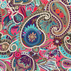 Original traditional oriental vintage paisley pattern in a modern version.