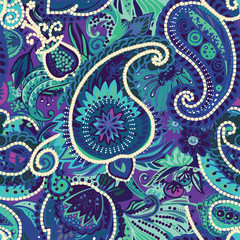 Fototapeta premium Original traditional oriental vintage paisley pattern in a modern version.