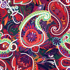 Original traditional oriental vintage paisley pattern in a modern version.