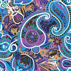 Original traditional oriental vintage paisley pattern in a modern version.