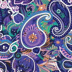 Fototapeta premium Original traditional oriental vintage paisley pattern in a modern version.