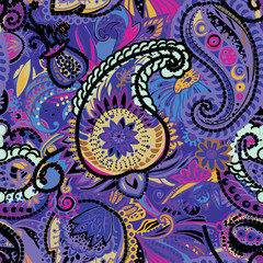 Original traditional oriental vintage paisley pattern in a modern version.