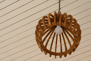Wooden electronic lamp