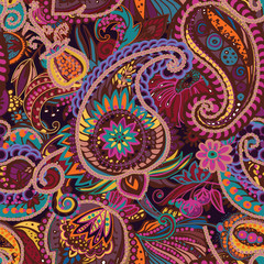Original traditional oriental vintage paisley pattern in a modern version.