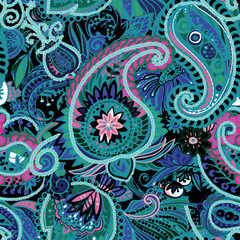 Original traditional oriental vintage paisley pattern in a modern version.