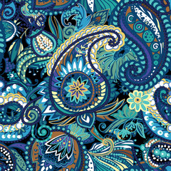 Original traditional oriental vintage paisley pattern in a modern version.