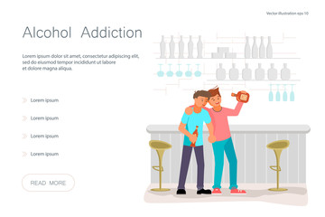 Alcoholism addiction concept