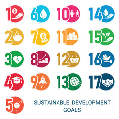 Icons Set .Sustainable Development Goals. 