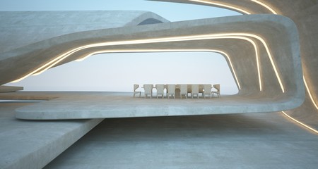 Obraz premium Abstract architectural concrete interior of a modern villa. 3D illustration and rendering.