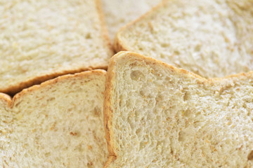 Pieces of whole wheat bread for breakfast meal