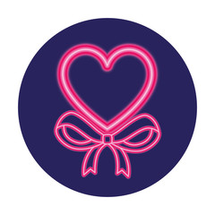 heart in neon light, valentine day