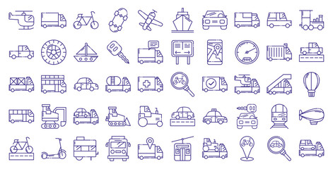 Isolated vehicles icon set vector design