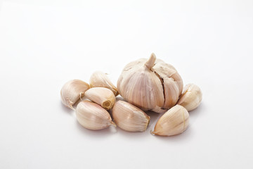 Garlic on white