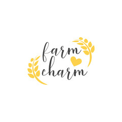 Farm quote lettering typography. Farm charm