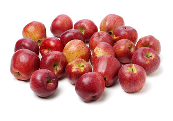 Red apples isolated on white background