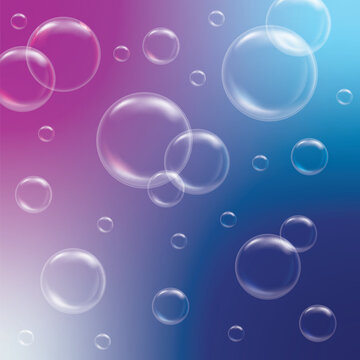 Vector of colored soap bubbles