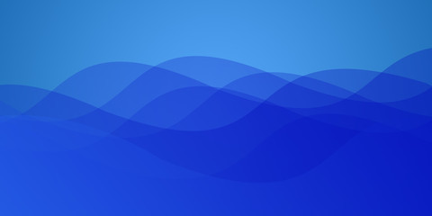 abstract blue background with waves. Panoramic background 
