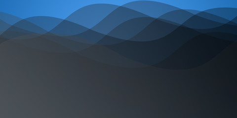 abstract blue and gray background with waves. Copy space. Panoramic background