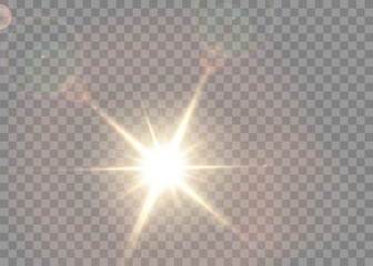 Vector transparent sunlight special lens flash light effect.front sun lens flash. Vector blur in the light of radiance. Element of decor.