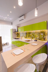 Modern colorful kitchen interior design
