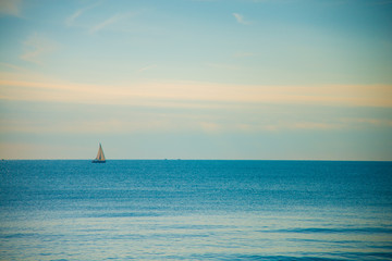 Spanish Beach Resort in Barcelona, Spain. Sitges area is known as a beach resort town.