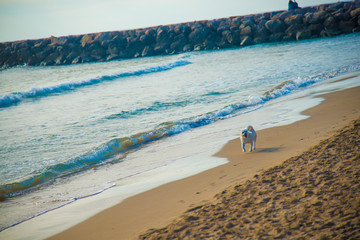 Spanish Beach Resort in Barcelona, Spain. Sitges area is known as a beach resort town.