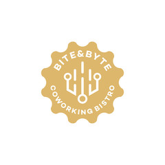 Coworking Bistro Logo Vector