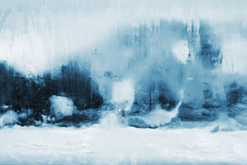 Ice background. The frozen texture of the water
