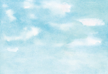 空　水彩イラスト