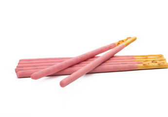 chocolate sticks isolated