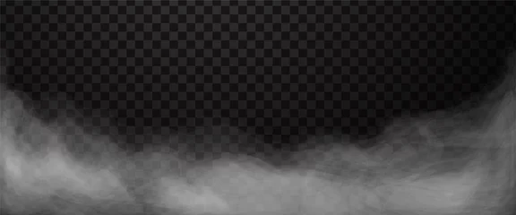 Foto op Aluminium Mist of rook abstracte achtergrond. Mist of smog geïsoleerd op transparante achtergrond © Marina