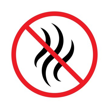Stop bad smell icon. No perfume. Strong flavors are not allowed