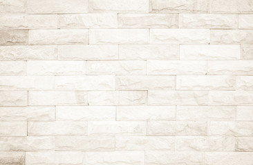 Cream and white wall texture background, brick stone pattern modern decor home and vintage...