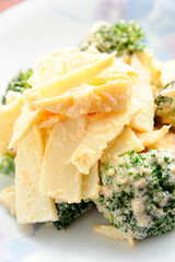 タケノコとブロッコリーの明太マヨネーズ和え