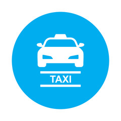 taxi sign blue white color vector