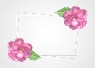 Floral frame colorful and beautiful rose flowers and leaves template decoration.