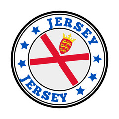 Obraz premium Jersey sign with flag logo, a vector illustration of the Bailiwick of Jersey emblem.